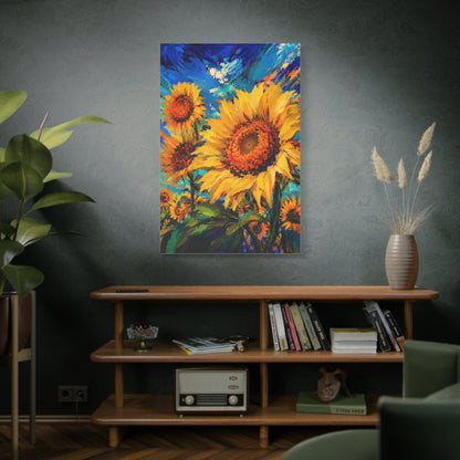 Contemporary Impressionist Sunflower Painting Wall Art & Canvas Print