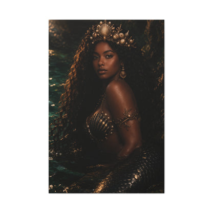 Regal Ocean Queen Mermaid Portrait Wall Art & Canvas Print