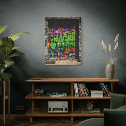 Imagine Graffiti Alley Door Street Wall Art & Canvas Print