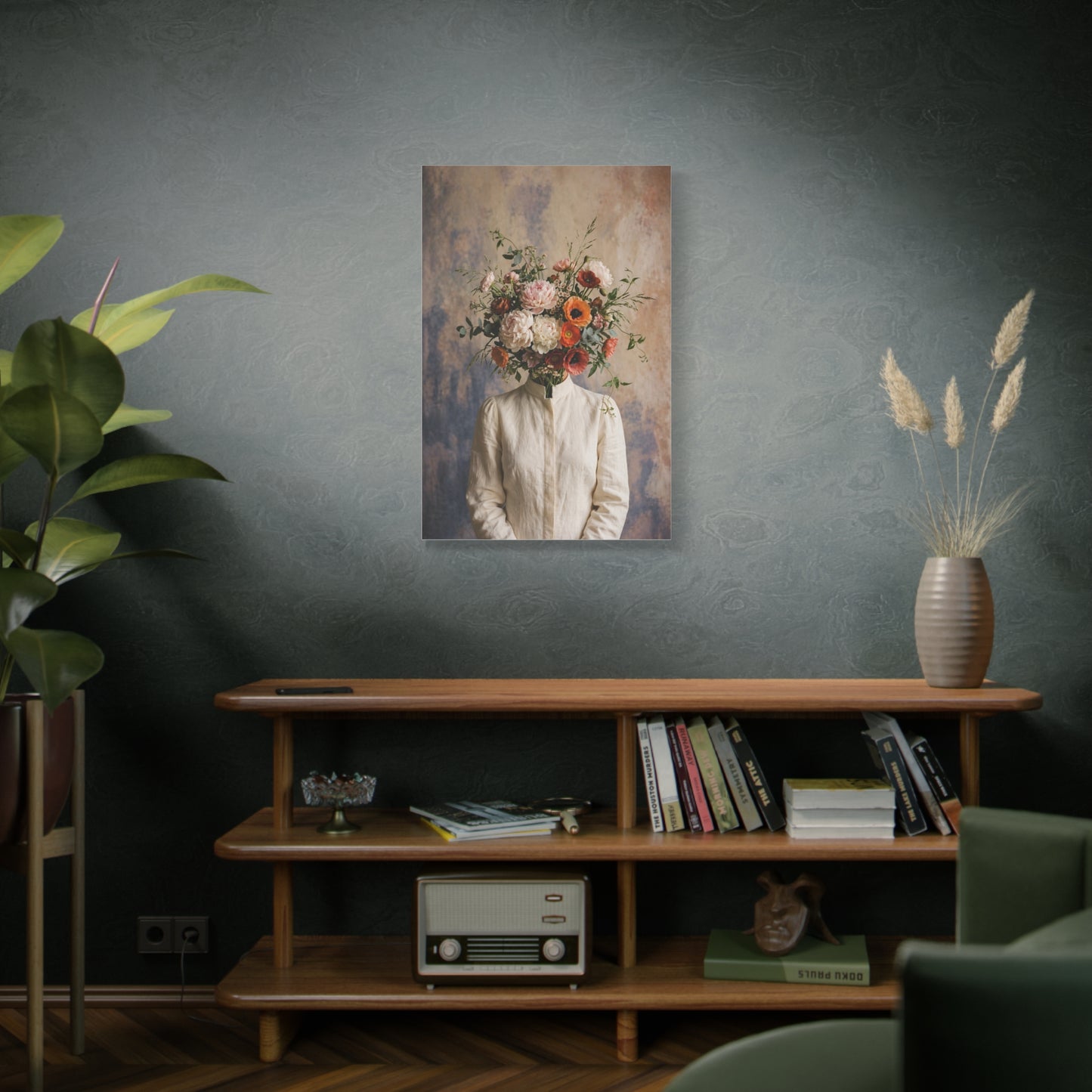 Surreal Botanical Head Portrait Wall Art & Canvas Print