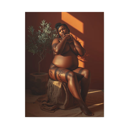 Body Positive Seated Figure Study Wall Art & Canvas Print