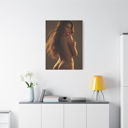 Golden Backlight Female Silhouette Wall Art & Canvas Print