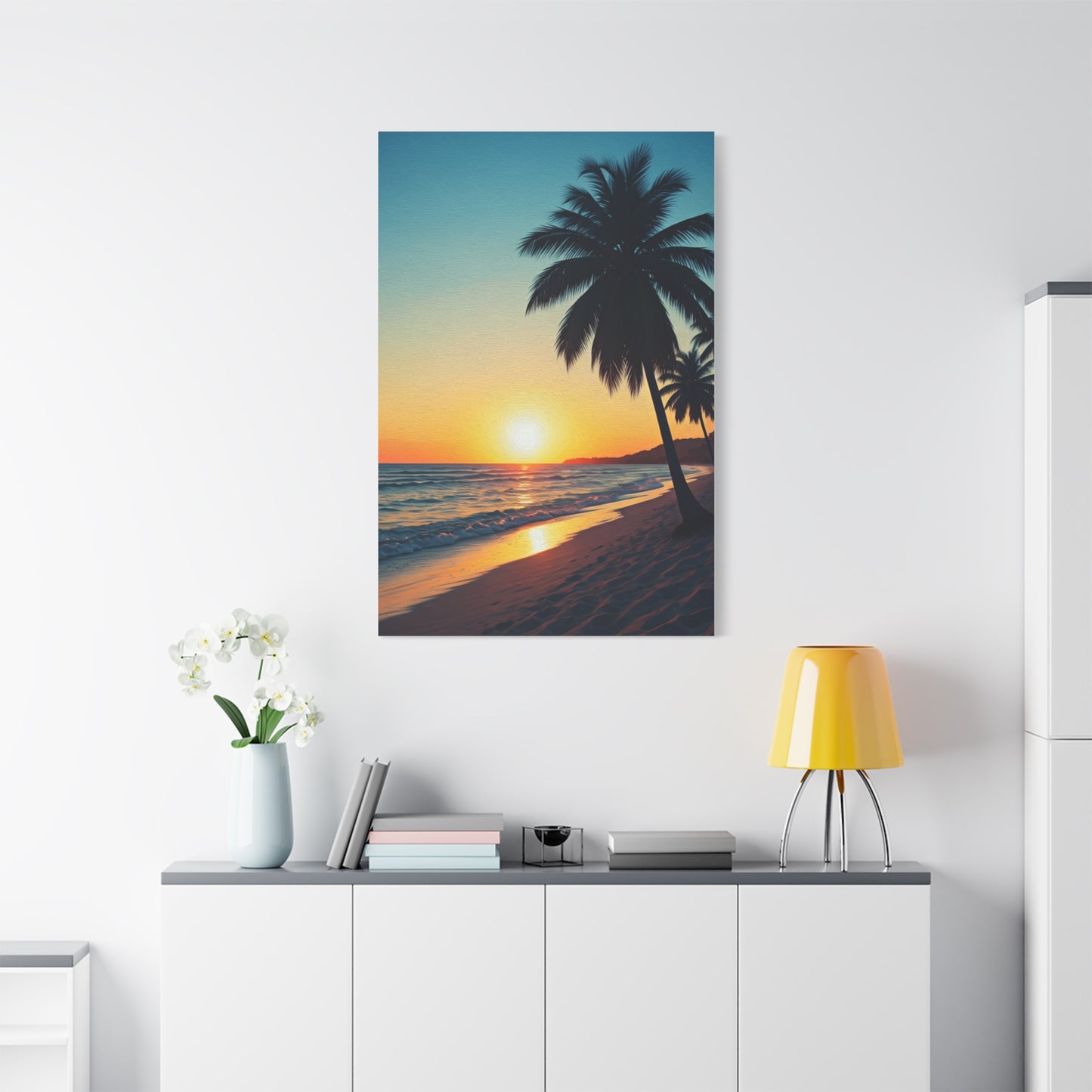 Palm Shore Sunset Escape Wall Art & Canvas Prints
