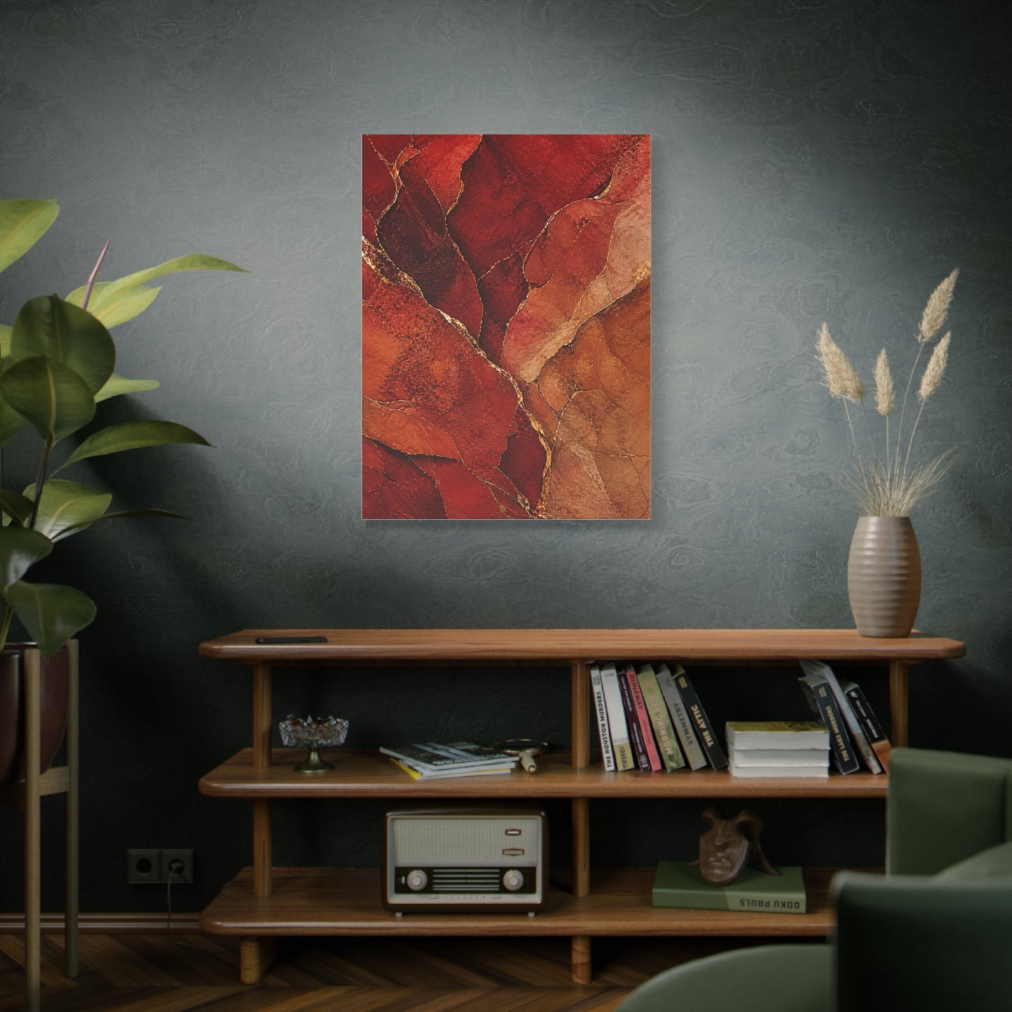Red Geologic Mineral Abstraction Wall Art & Canvas Print