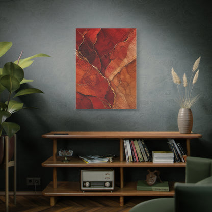 Red Geologic Mineral Abstraction Wall Art & Canvas Print