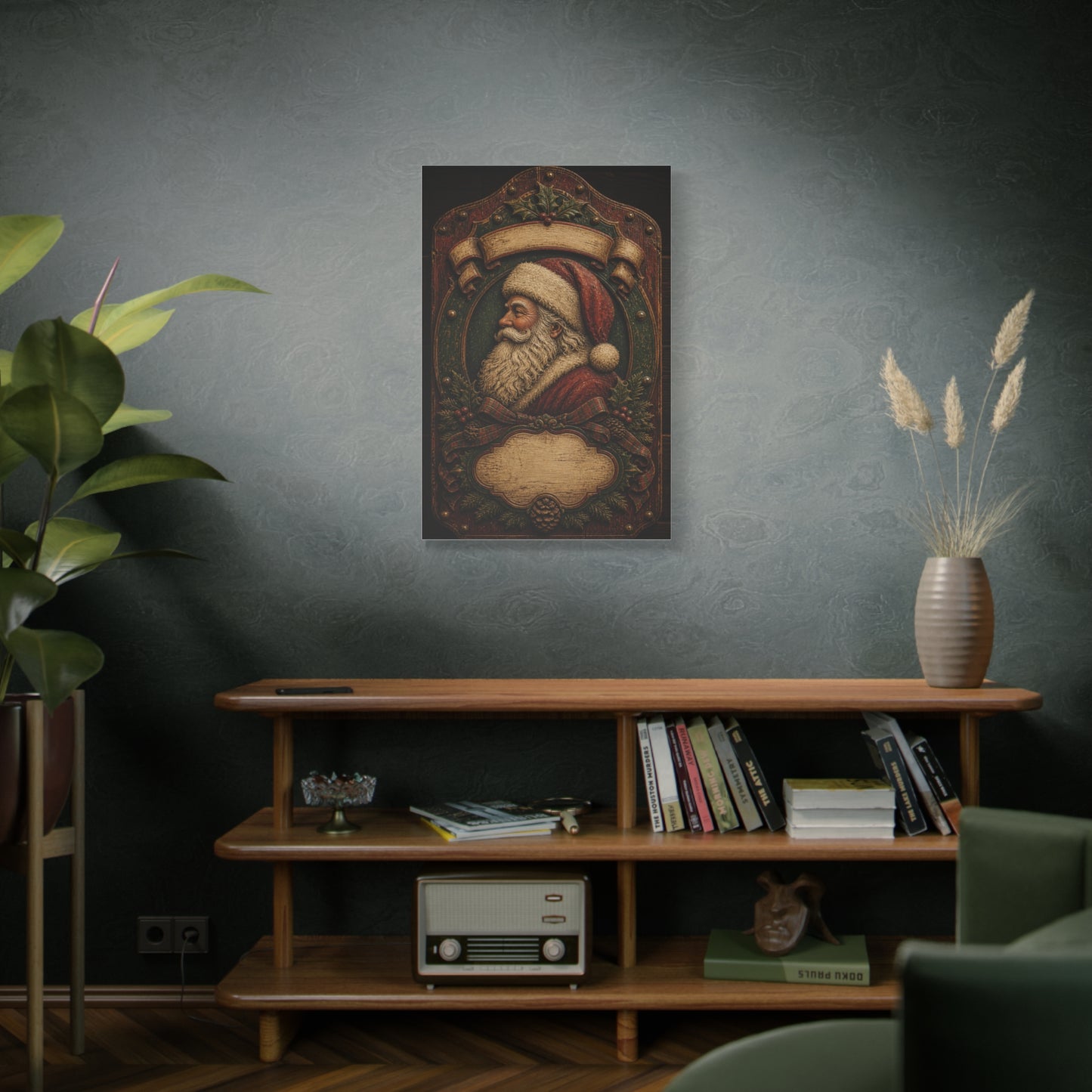 Heirloom Santa Wooden Plaque Wall Art & Canvas Print