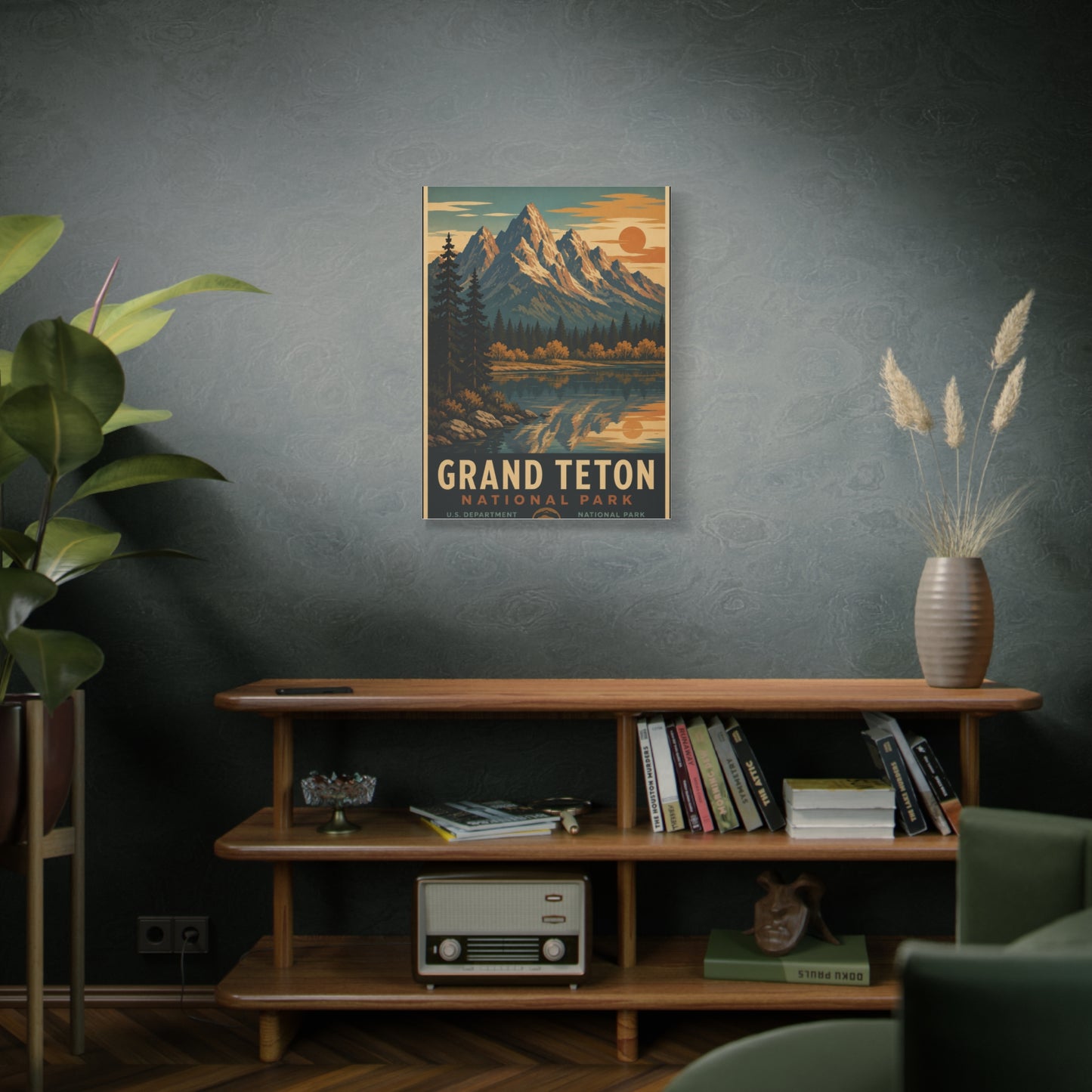 Grand Teton Vintage National Park Poster Wall Art & Canvas Print