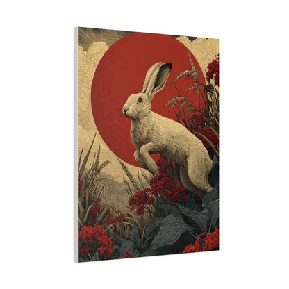 Harvest Moon Folk Hare Wall Art & Canvas Print