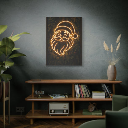 Amber Neon Santa Botanical Wall Art & Canvas Print