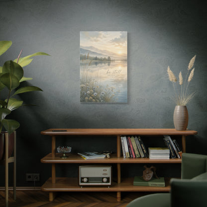 “Be Still” Sacred Lake Landscape Wall Art & Canvas Print