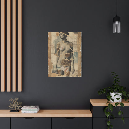 Mixed Media Collage Figure Wall Art & Canvas Print