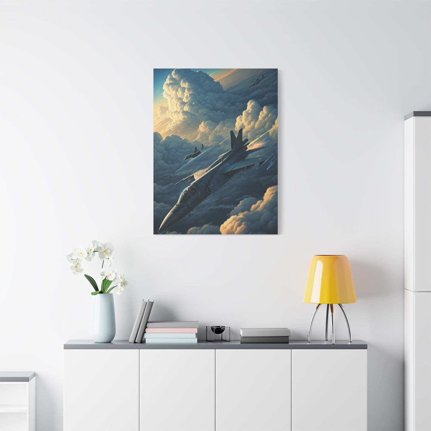 Skyborn Jet Through Cloud Kingdom Wall Art & Canvas Prints