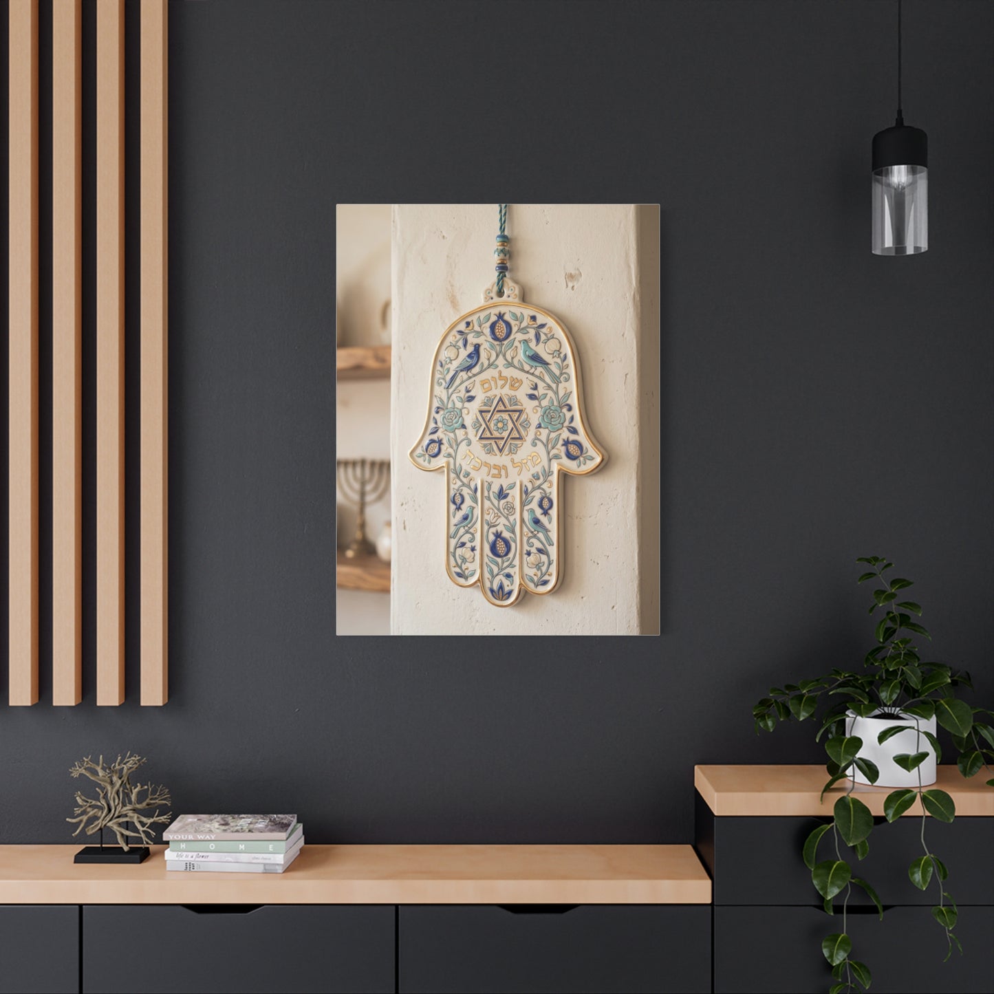 Ceramic Hamsa Blessing Wall Art & Canvas Print