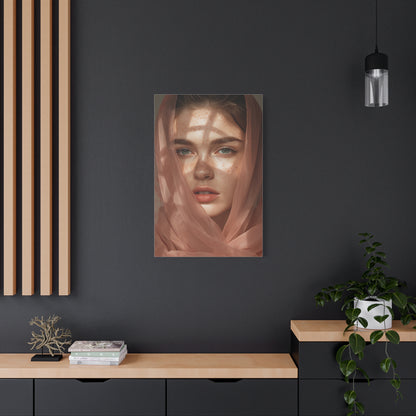 Freckled Muse Rose-Gold Veil Portrait Wall Art & Canvas Print
