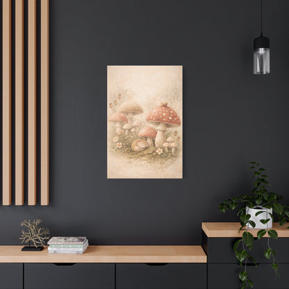 Soft Nursery Mushroom Garden Storybook Scene Wall Art & Canvas Print