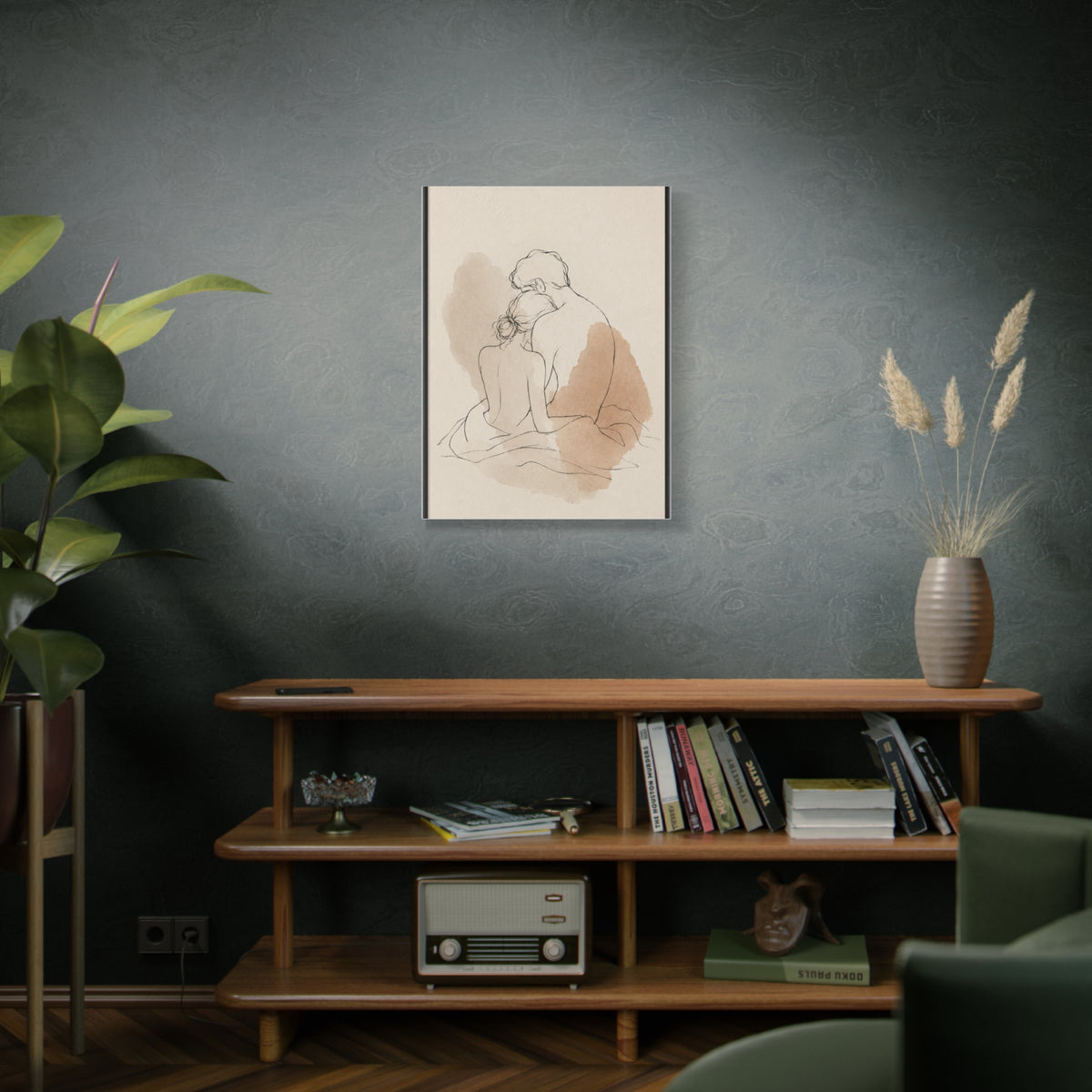 Delicate Sketch Couple Quiet Intimacy Wall Art & Canvas Print