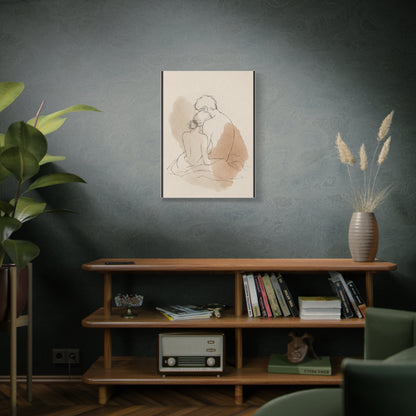 Delicate Sketch Couple Quiet Intimacy Wall Art & Canvas Print