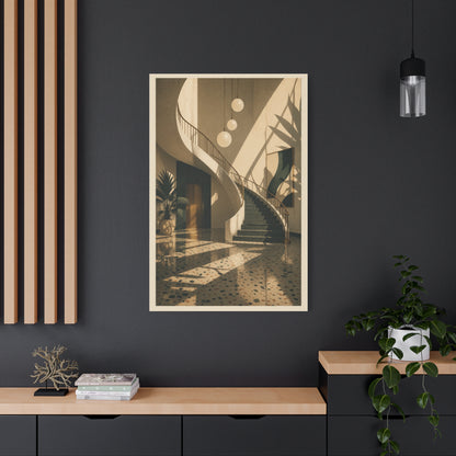 Sculptural Staircase Modernist Interior Wall Art & Canvas Print