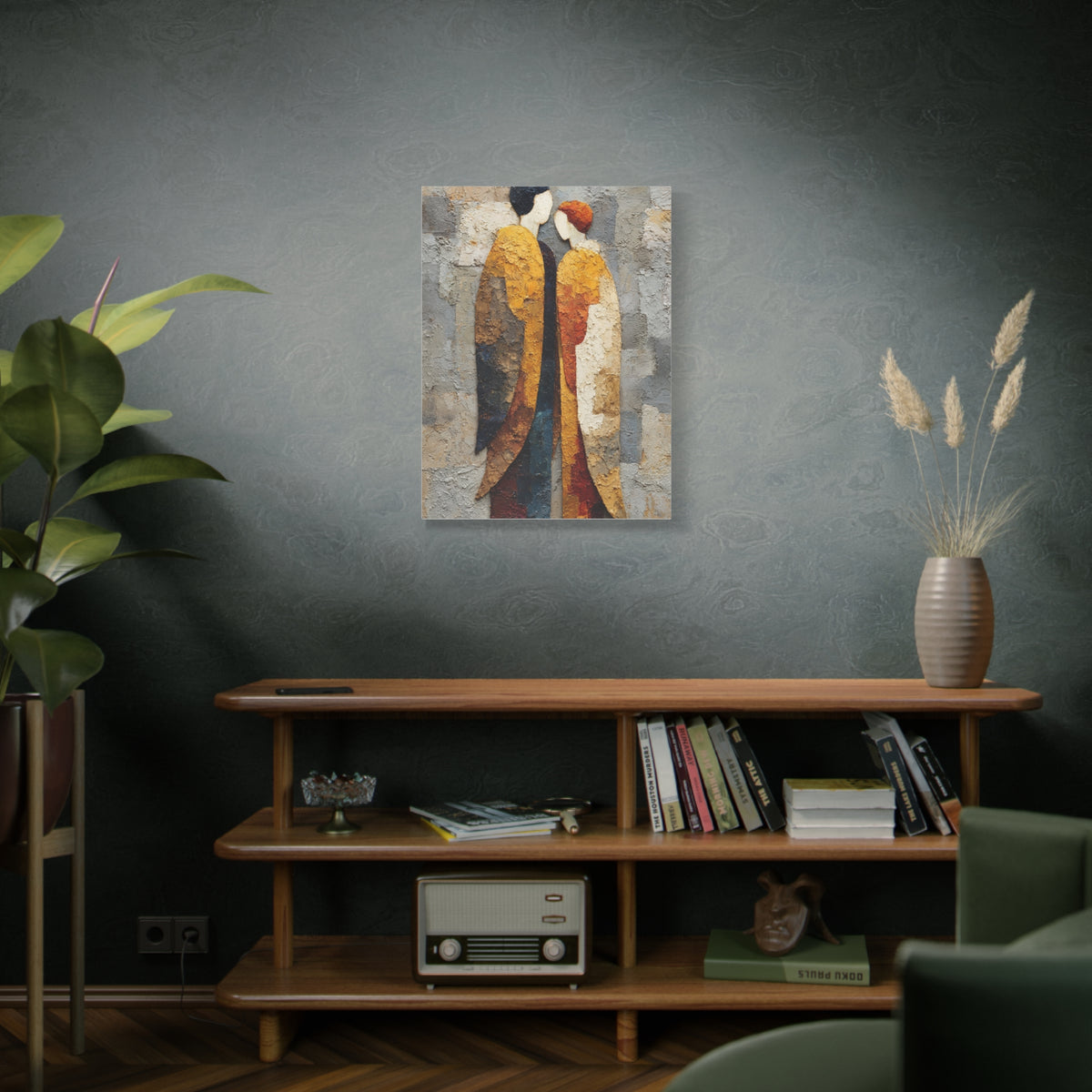 Textured Golden Figures Unity Wall Art & Canvas Print
