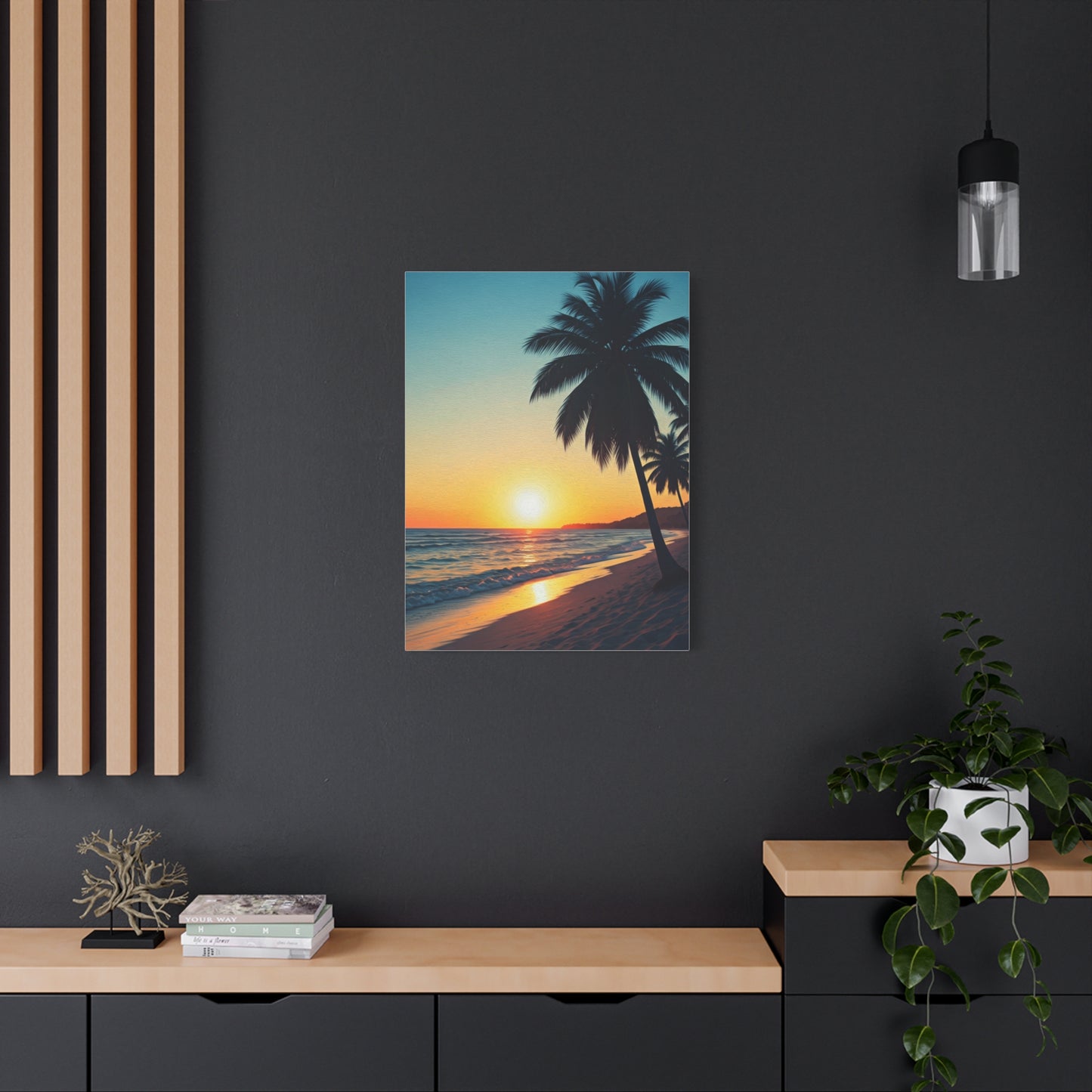 Palm Shore Sunset Escape Wall Art & Canvas Prints
