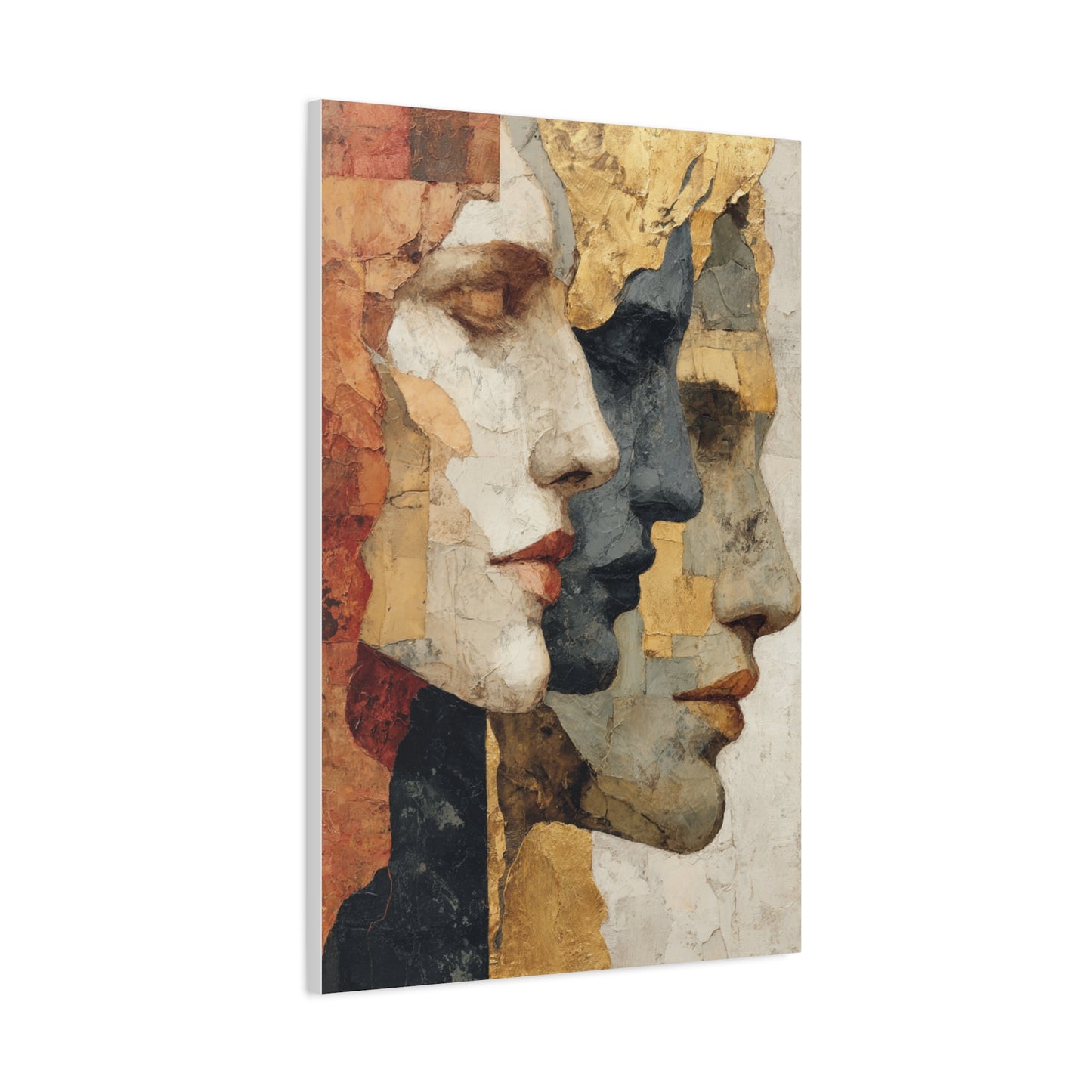 Multi Profile Textured Faces Composition Wall Art & Canvas Print