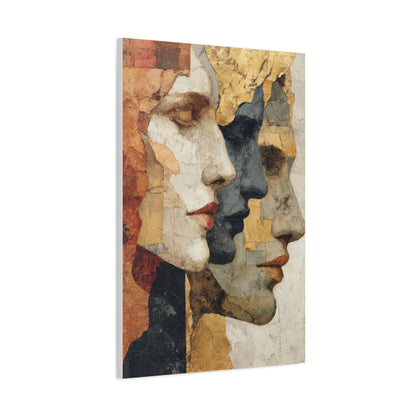 Multi Profile Textured Faces Composition Wall Art & Canvas Print
