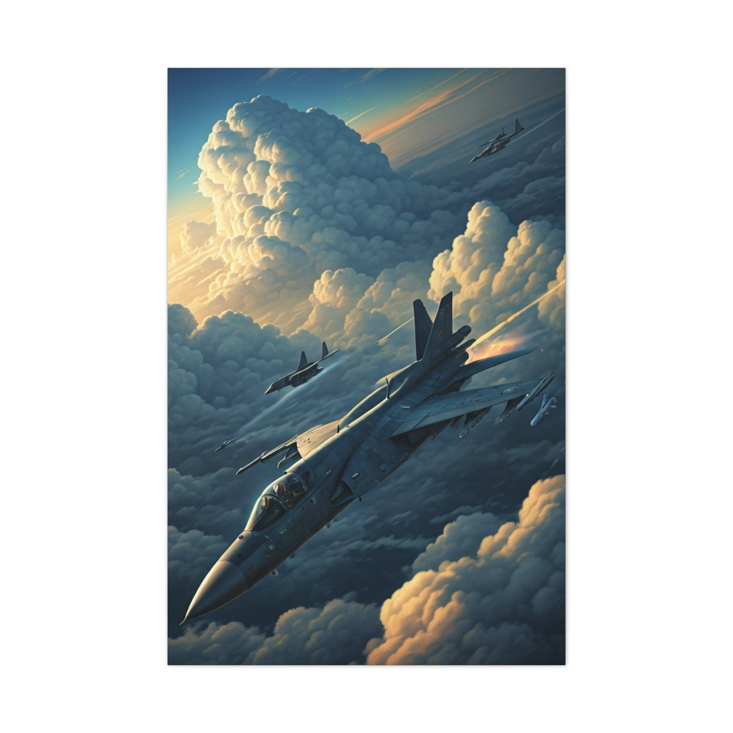 Skyborn Jet Through Cloud Kingdom Wall Art & Canvas Prints
