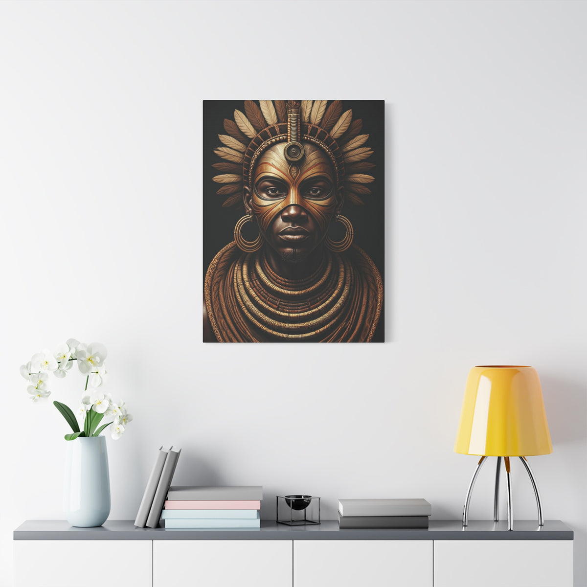 Golden Tribal Empress Portrait Wall Art & Canvas Prints