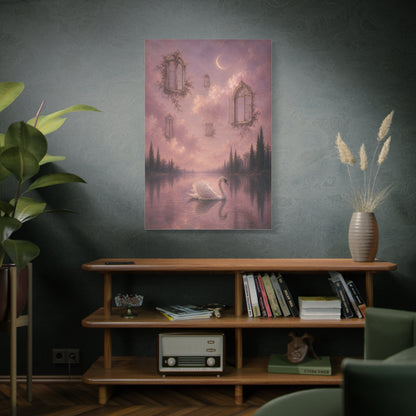 Surreal Swan & Floating Windows Dreamscape Wall Art & Canvas Print