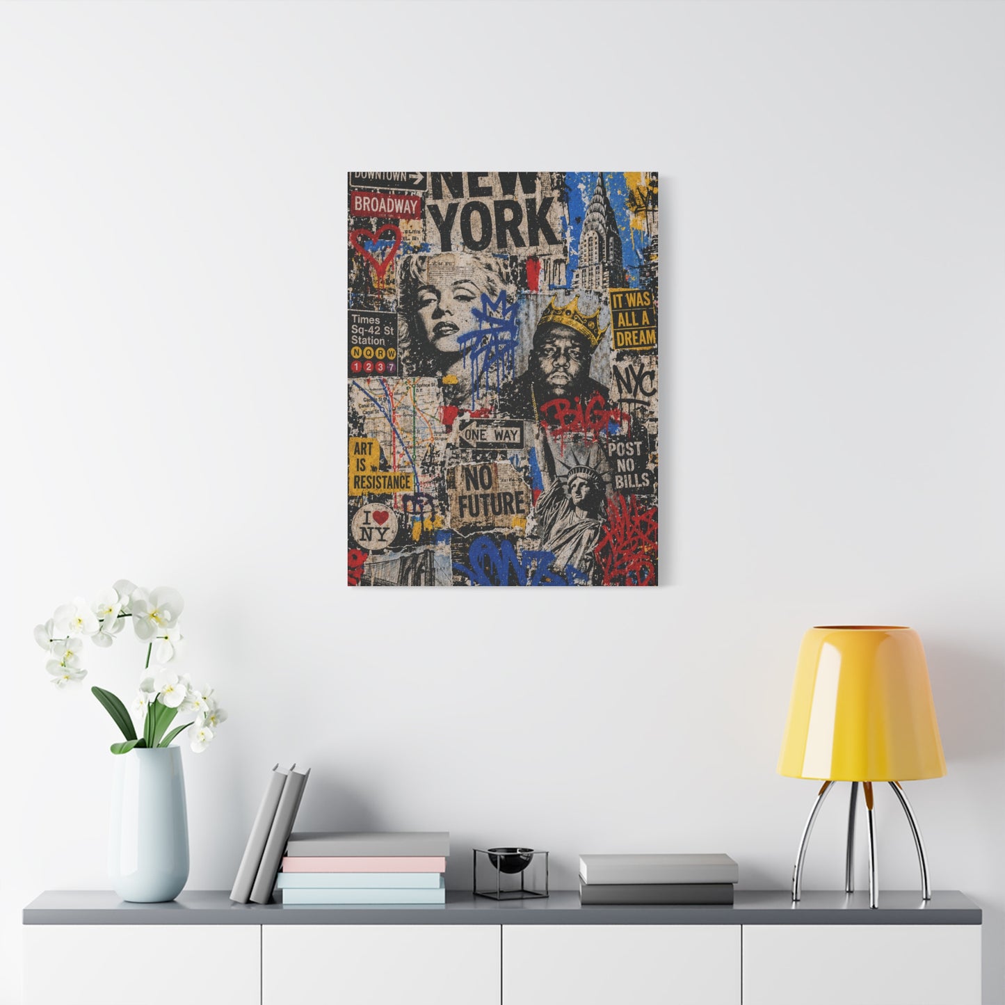 NYC Pop Graffiti Collage Statement Wall Art & Canvas Print