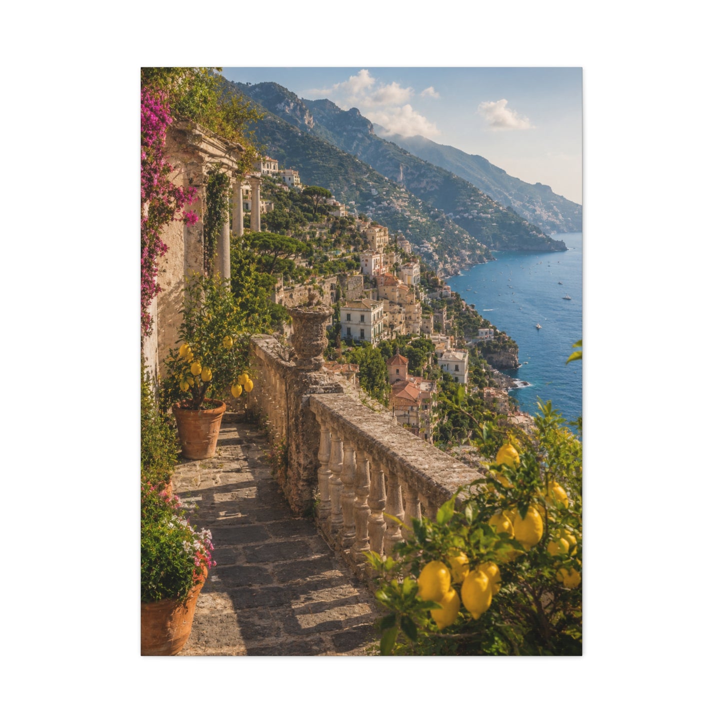 Amalfi Coast Terrace View Wall Art & Canvas Print