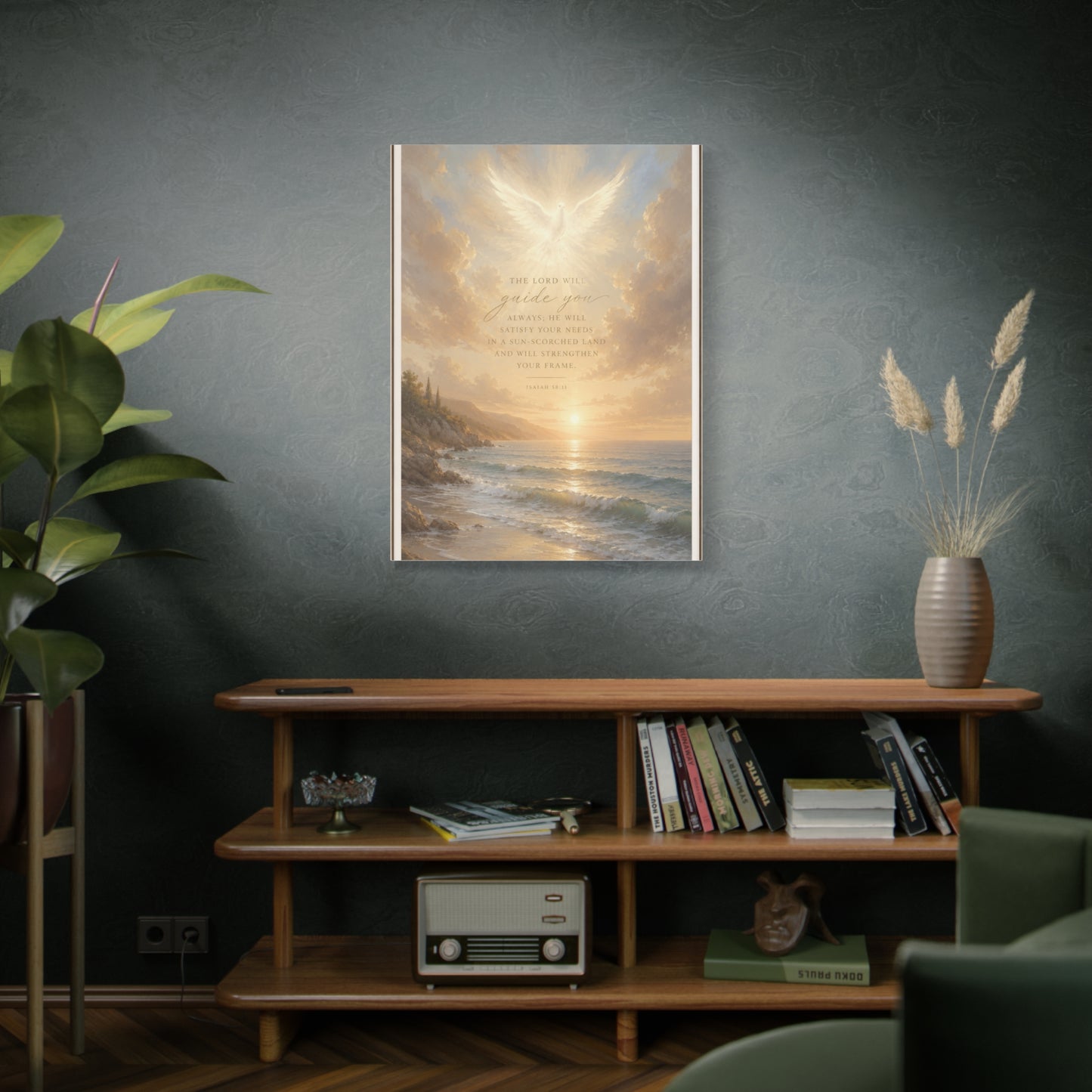 Isaiah Coastal Dove Scripture Wall Art & Canvas Print