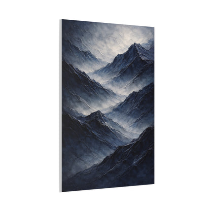 Textured Navy Mountain Horizon Wall Art & Canvas Print