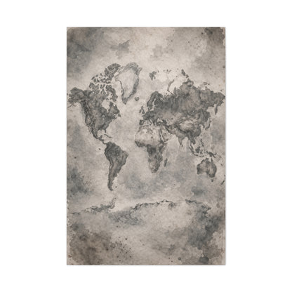 Vintage World Map Wash Wall Art & Canvas Print