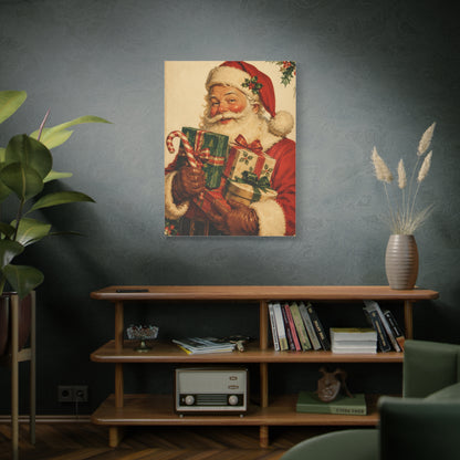 Vintage Americana Santa with Presents Wall Art & Canvas Print