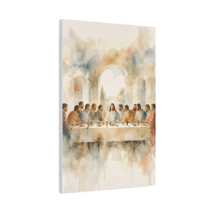 Soft Watercolor Last Supper Composition Wall Art & Canvas Print