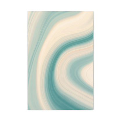 Teal & Cream Motion Swirl Wall Art & Canvas Prints