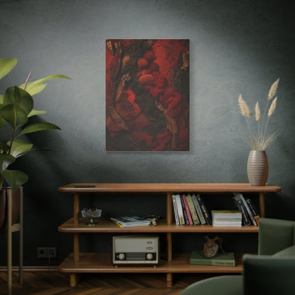 Biophilic Red Moss Texture Wall Art & Canvas Print