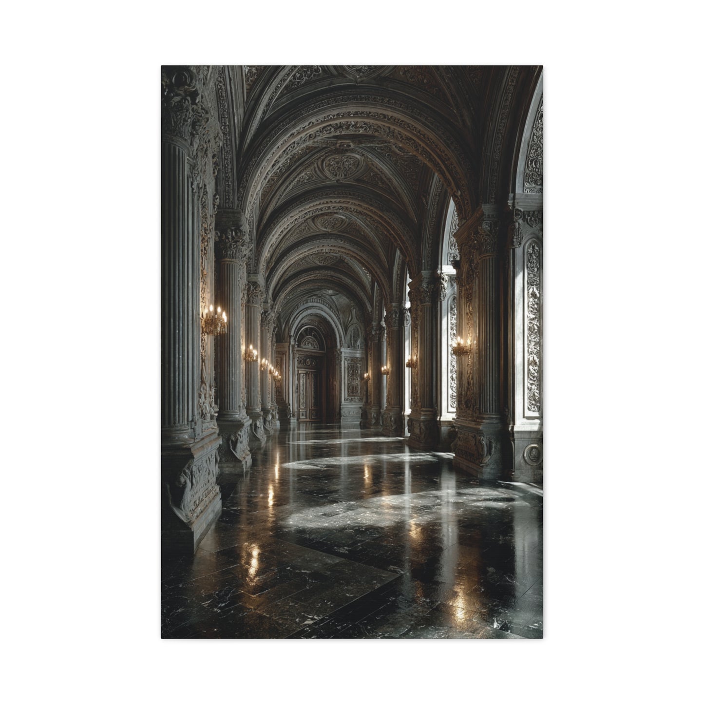 Grand Neoclassical Corridor Wall Art & Canvas Print
