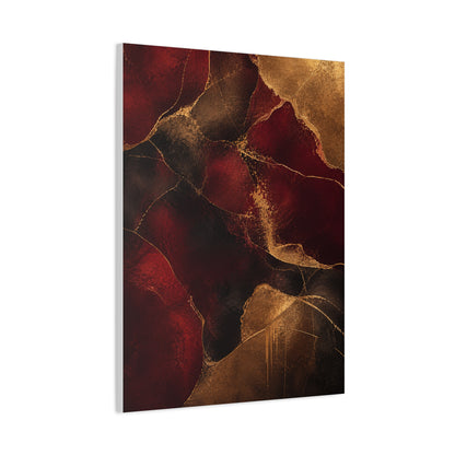 Oxblood and Gold Luxury Abstract Wall Art & Canvas Print