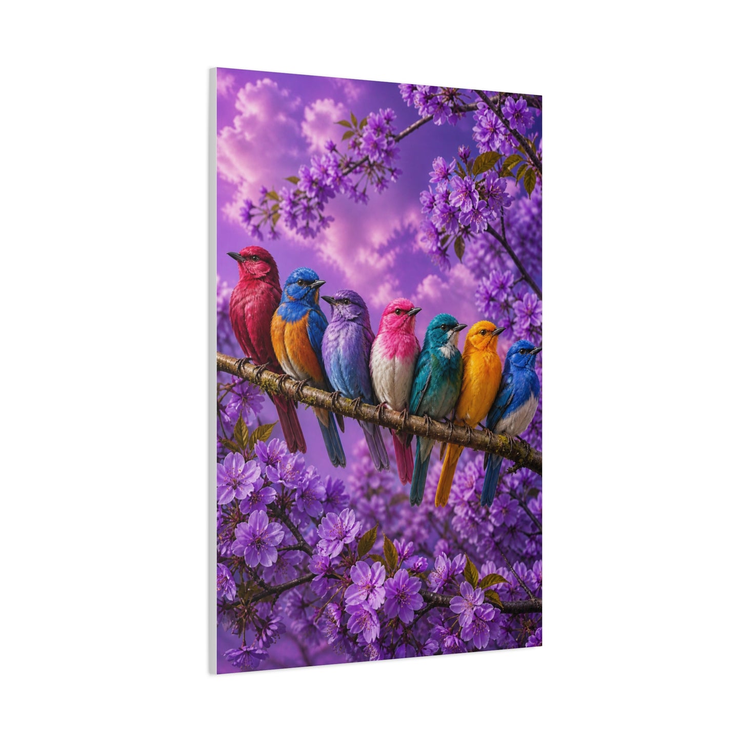 Vibrant Blossom Birds Garden Wall Art & Canvas Print