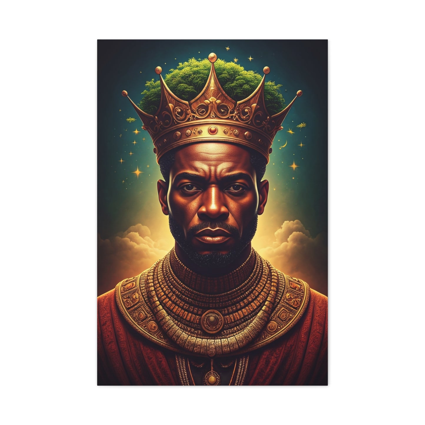 Celestial Crowned King Portrait Wall Art & Canvas Prints
