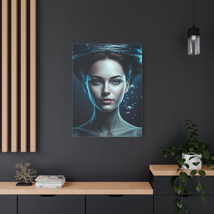 Underwater Woman Portrait with Floating Hair Wall Art & Canvas Prints