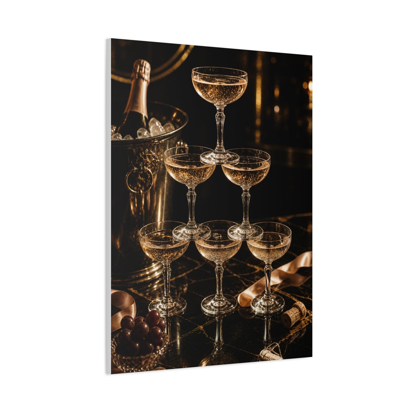 Champagne Coupe Tower Celebration Wall Art & Canvas Print