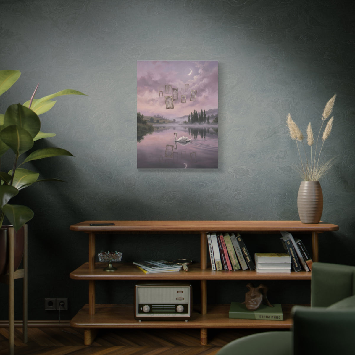 Surreal Swan Dreamscape Reflection Wall Art & Canvas Print