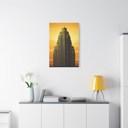 Golden Empire Sunset Skyscraper Wall Art & Canvas Prints