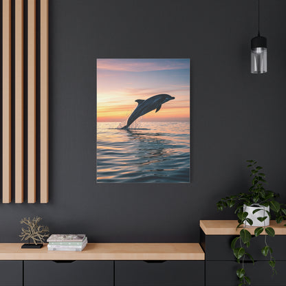 Dolphin at Sunset wall art & canvas prints