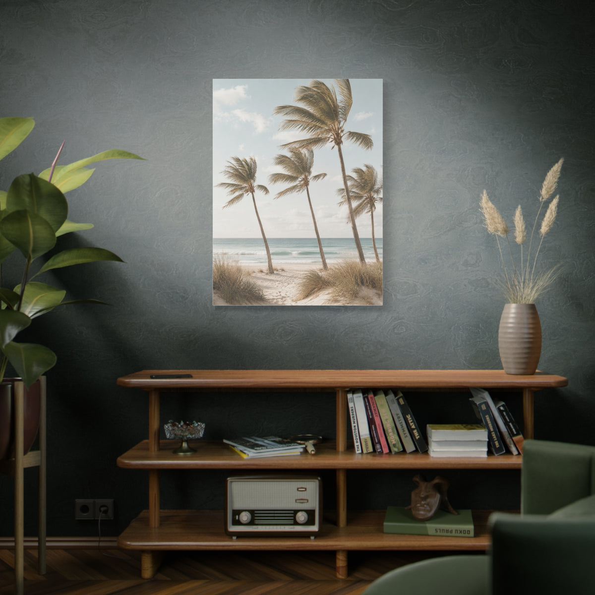 Coastal Palm Breeze Minimal Trees Wall Art & Canvas Print