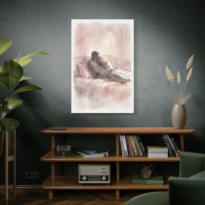 Abstract Bedroom Silhouette Romance Wall Art & Canvas Print