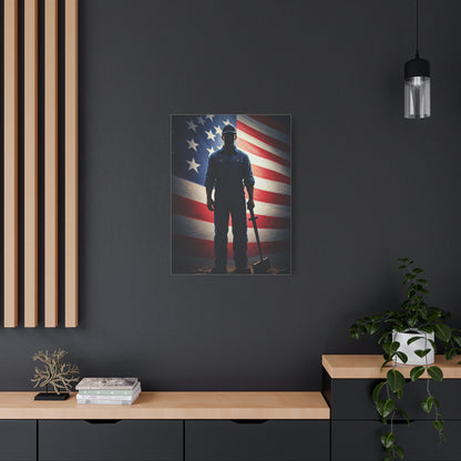 Soldier of Honor Before the Flag Wall Art & Canvas Prints